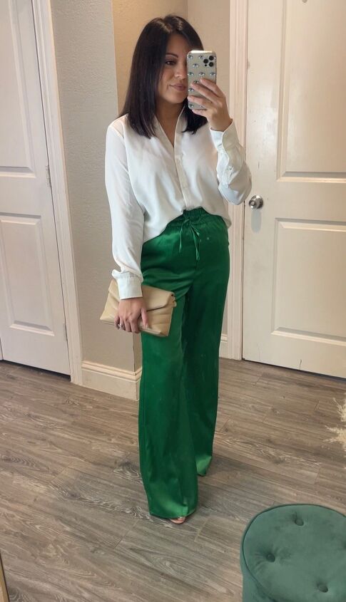 How to Style Green Satin Pants | Upstyle How to Style Green Satin Pants | Upstyle