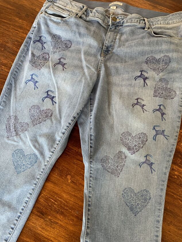 diy pattern jeans with distress archival ink sweet and sassy