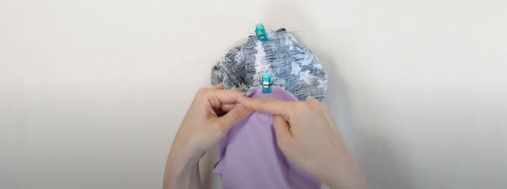 how to make a cute diy drawstring tote bag free pattern in 2 sizes, Clipping the corners together