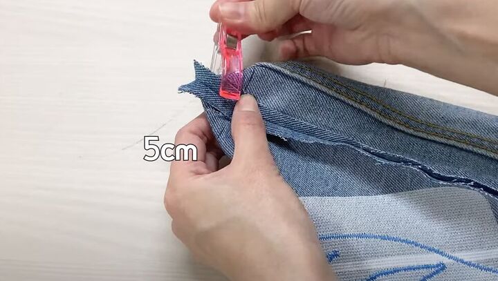 how to make a quick simple diy denim tote bag out of a jean skirt, How to make a tote bag out of jeans