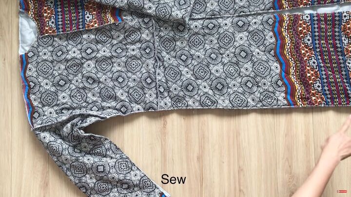 how to sew a reversible coat 2 on trend coats in 1 diy, Pinning the sleeves and side seams together