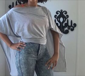 how to make a quick easy diy wrap shirt you can style 5 ways, Different ways to wear the DIY wrap shirt