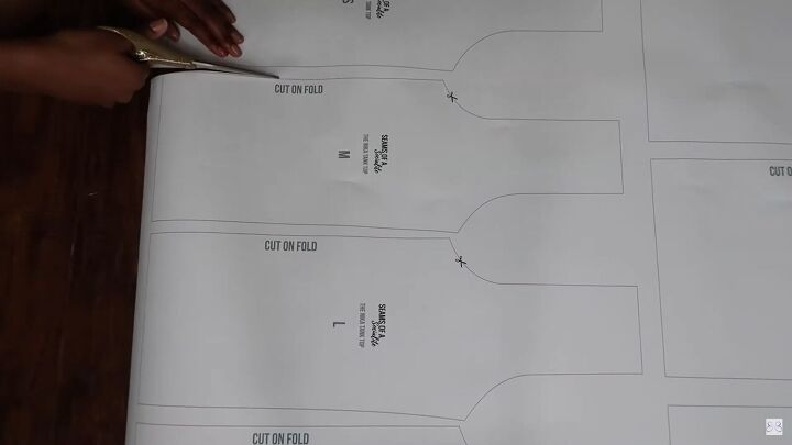 how to sew underwear cute matching tank top panty set, Cutting out the tank top pattern