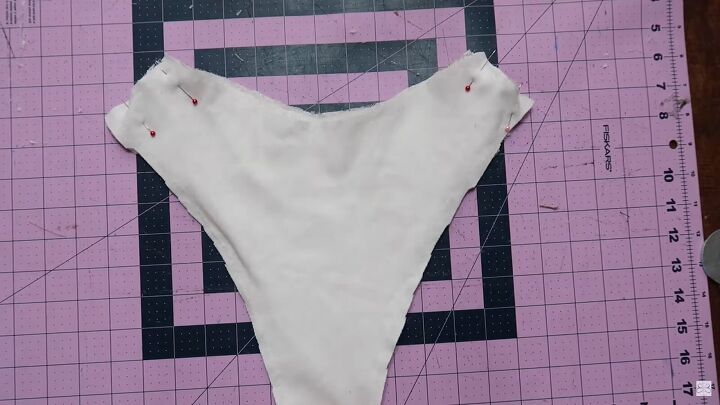 how to sew underwear cute matching tank top panty set, Pinning the underwear pieces together
