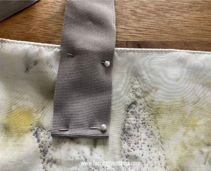 how to make a drawstring bag using eco printed fabric