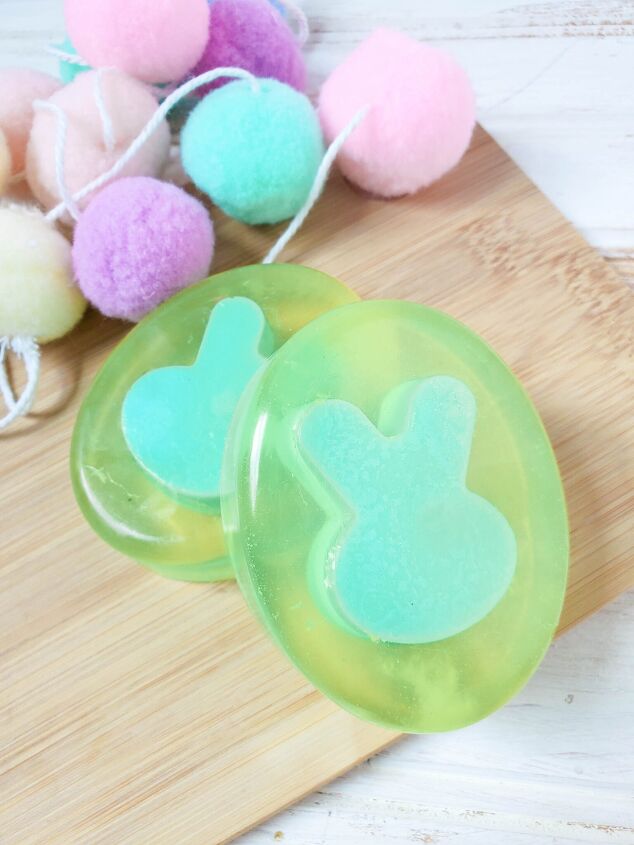 lilac scented layered bunny soap