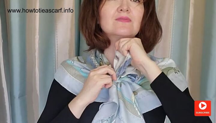 3 cute easy ways you can style a silk scarf with a scarf buckle, How to tie a scarf buckle