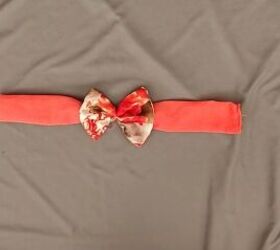 3 easy ways to make cute diy fabric headbands out of fabric scraps, Making a bow for the DIY fabric headband