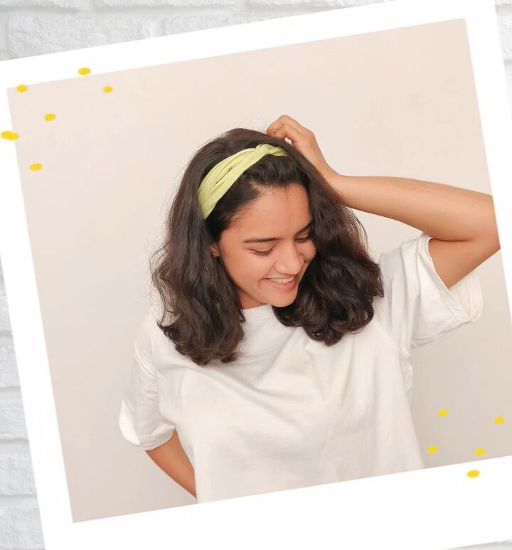 3 easy ways to make cute diy fabric headbands out of fabric scraps, Wrap style DIY fabric headband
