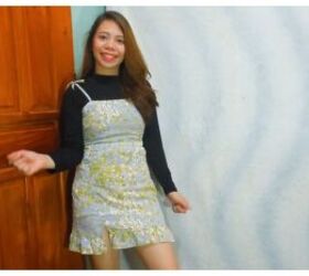 how to make a cute diy crop top and skirt out of an old apron, DIY crop top and skirt over a long sleeve top
