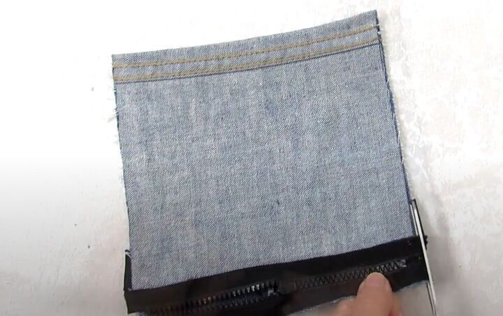 how to make a crossbody bag out of jeans without sewing, Trimming the excess loop fabric