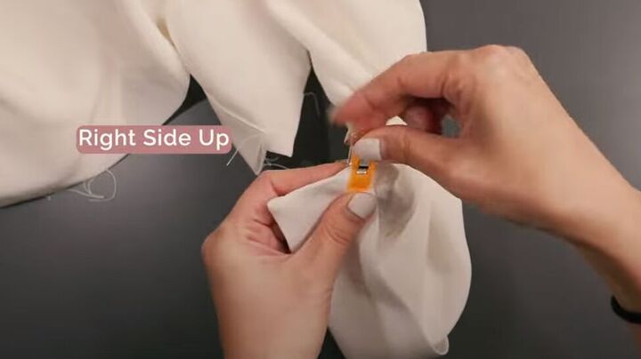 how to easily sew a sleeve placket and cuff in a few simple steps, Turning the sleeves right sides out