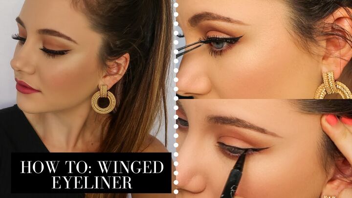 how to do perfect winged eyeliner apply false lashes, How to do perfect winged eyeliner and apply false lashes