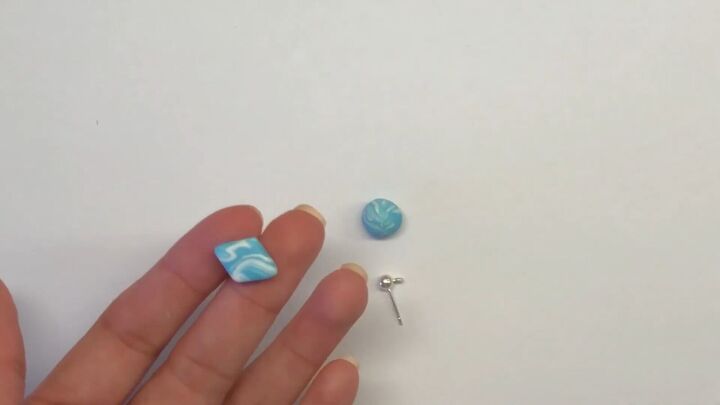 how to make cute modern polymer clay earrings, Shaping the clay into a diamond
