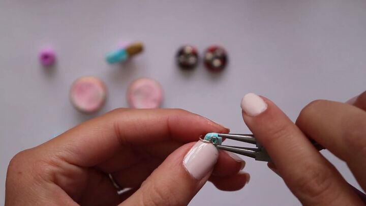 how to make cute modern polymer clay earrings, Attaching the jump rings