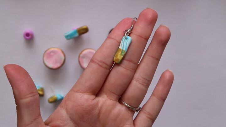 how to make cute modern polymer clay earrings, Attaching the earring hooks
