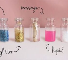 how to easily make diy jar necklaces filled with glitter salt more, Filling the little glass jars with different items