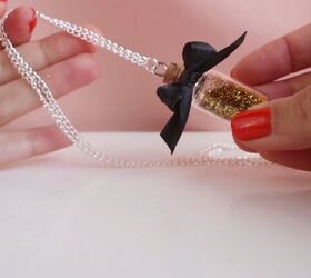 how to easily make diy jar necklaces filled with glitter salt more, DIY glitter jar necklace