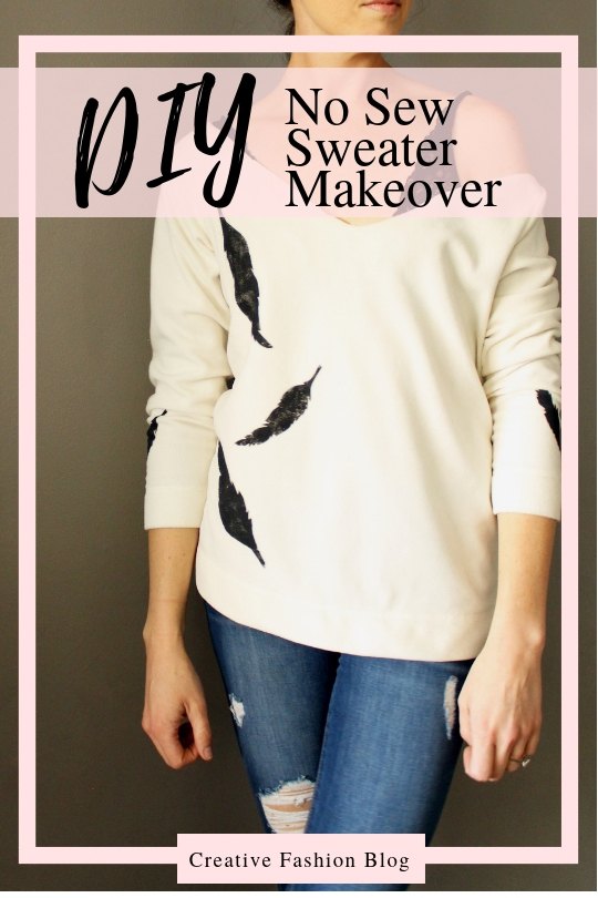 diy no sew upcycled sweater refashion