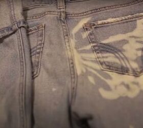 how to create a beautiful butterfly bleach design on jeans, DIY bleached jeans