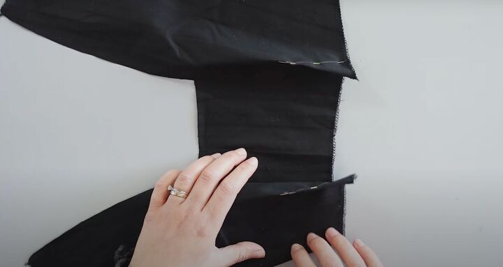 how to make a pretty diy denim top out of old jeans a dress pattern, Pinning the darts on the bodice pattern pieces