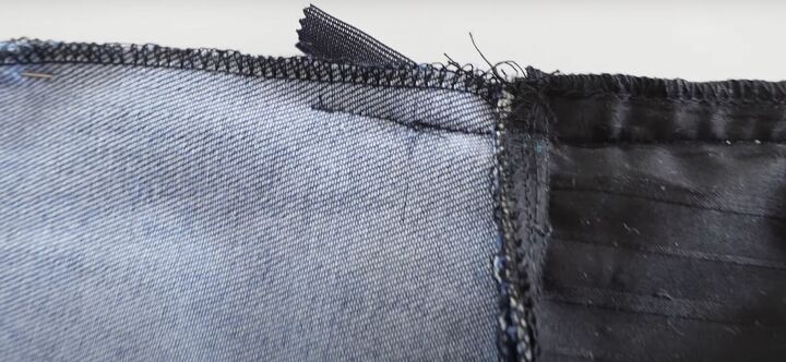 how to make a pretty diy denim top out of old jeans a dress pattern, Sewing the invisible zipper