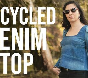 How to Make a Pretty DIY Denim Top Out of Old Jeans & a Dress Pattern