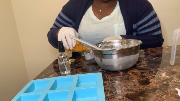 how to make a turmeric honey soap bar using a melt pour base, Turmeric and honey soap recipe