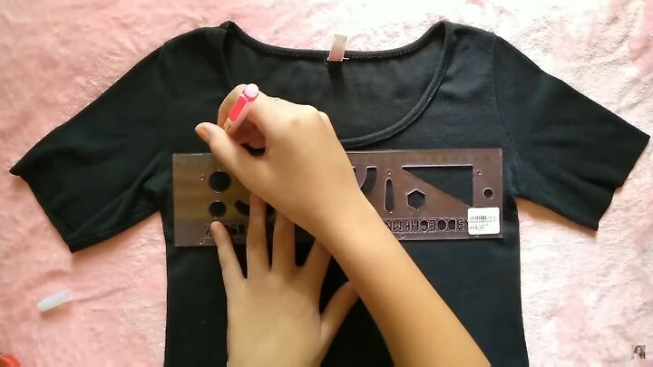 how to make a cute diy square neck top out of a long sleeved t shirt, How to make a square neck top