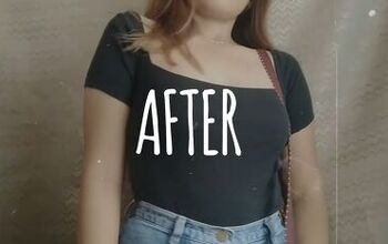 How to Make a Cute DIY Square Neck Top Out of a Long-Sleeved T-Shirt