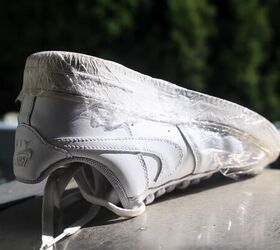 how to make sneakers white again making old yellow sneakers look new, Leaving the sneakers in the sun