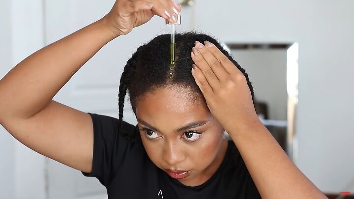 how to make an effective powerful hair growth oil at home, Applying the natural hair growth oil