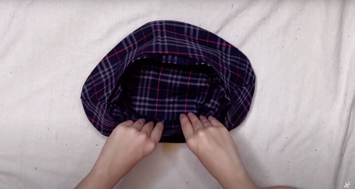 how to make a diy bucket hat without a sewing machine free pattern, Attaching the brim to the bucket