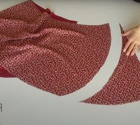how to easily make a cute diy mini wrap skirt without a pattern, Cutting out the curved pieces