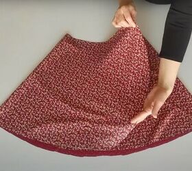 how to easily make a cute diy mini wrap skirt without a pattern, Folding the DIY mini wrap skirt
