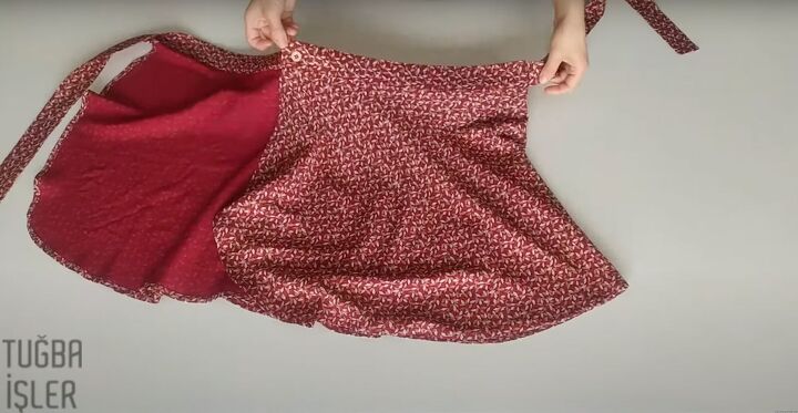 how to easily make a cute diy mini wrap skirt without a pattern, Finished DIY mini wrap skirt