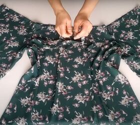 how to make a flattering diy blouse from scratch in 4 simple steps, Inserting the drawstring into the V neck