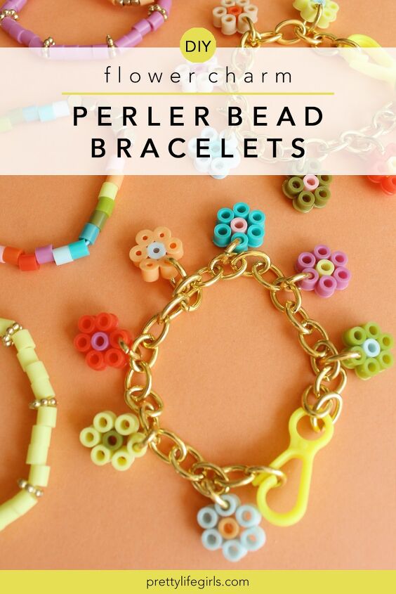 how to make flower charm perler bead bracelets