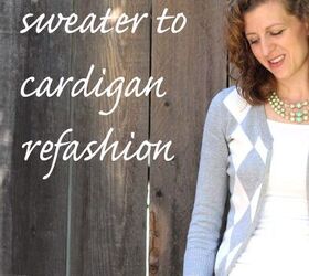 sweater to cardigan refashion tutorial