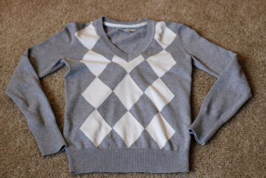 sweater to cardigan refashion tutorial
