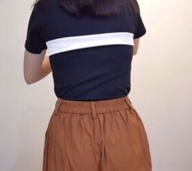 how to make an easy diy o ring top you can wear 6 different ways, Folding the fabric into a thin strip