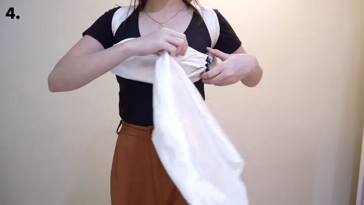 how to make an easy diy o ring top you can wear 6 different ways, Securing the fabric with the O ring