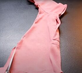 how to make a halter top out of a polo shirt 2 different ways, Pinning the hem to make it symmetrical