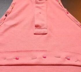 how to make a halter top out of a polo shirt 2 different ways, Pinning the DIY halter top