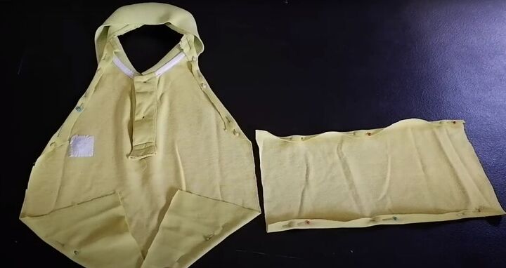 how to make a halter top out of a polo shirt 2 different ways, Hemming the crop top
