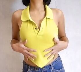 how to make a halter top out of a polo shirt 2 different ways, How to make a halter top