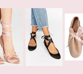 what is balletcore everything to know about ballet inspired fashion, Ballet flats with ribbon ties