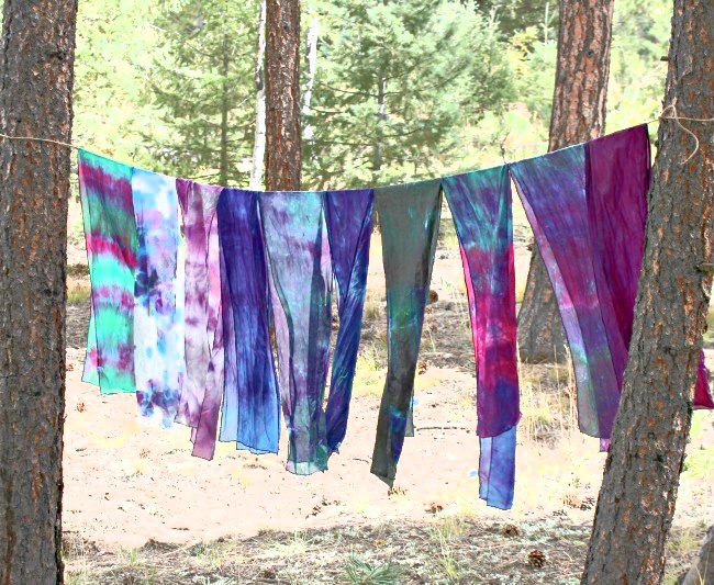 how to tie dye silk scarves