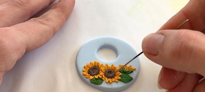 how to make adorable diy sunflower polymer clay earrings, Making sunflower earrings out of polymer clay