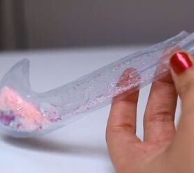 how to make a custom nike jelly swoosh with glitter baby oil, DIY Nike Air Force 1 jelly swoosh